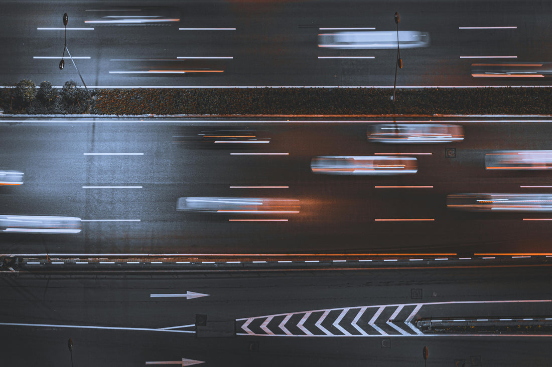 Blurred cars on highway